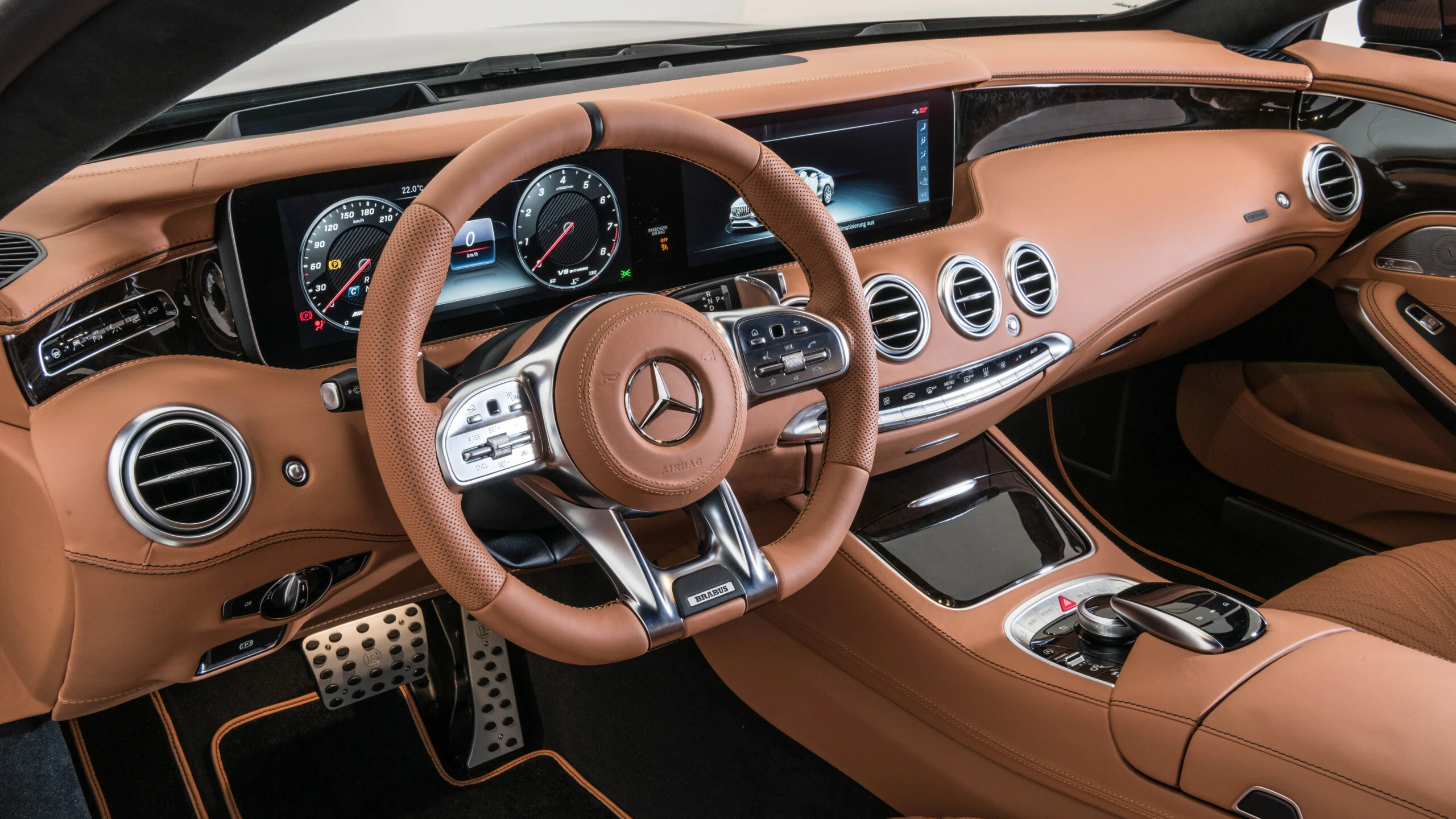 Leather steering wheel impact absorber for Mercedes – C 217 – AMG S 63