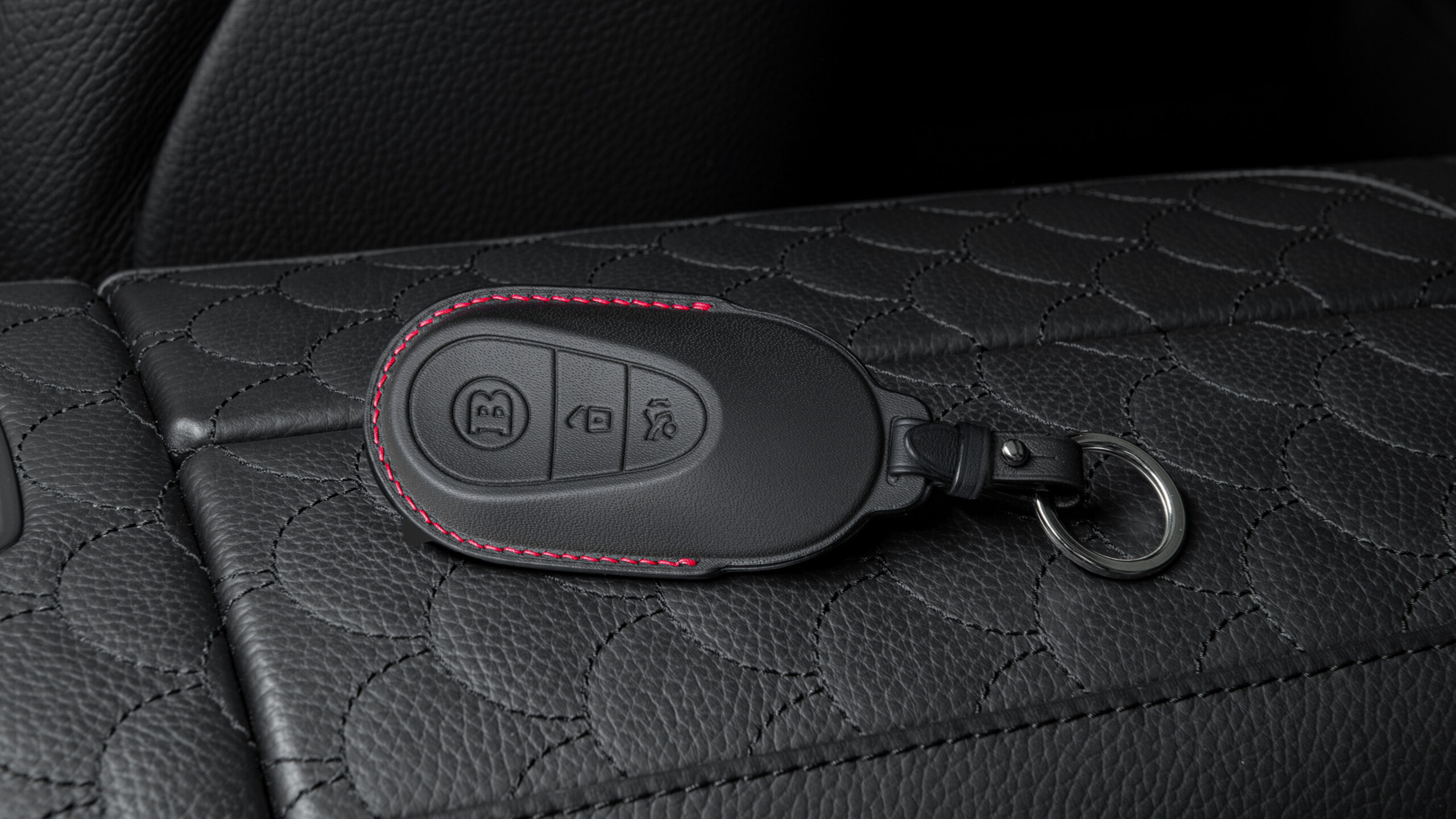 Leather key cover black – red for Mercedes – Z 223 – Maybach S 580 / S 680