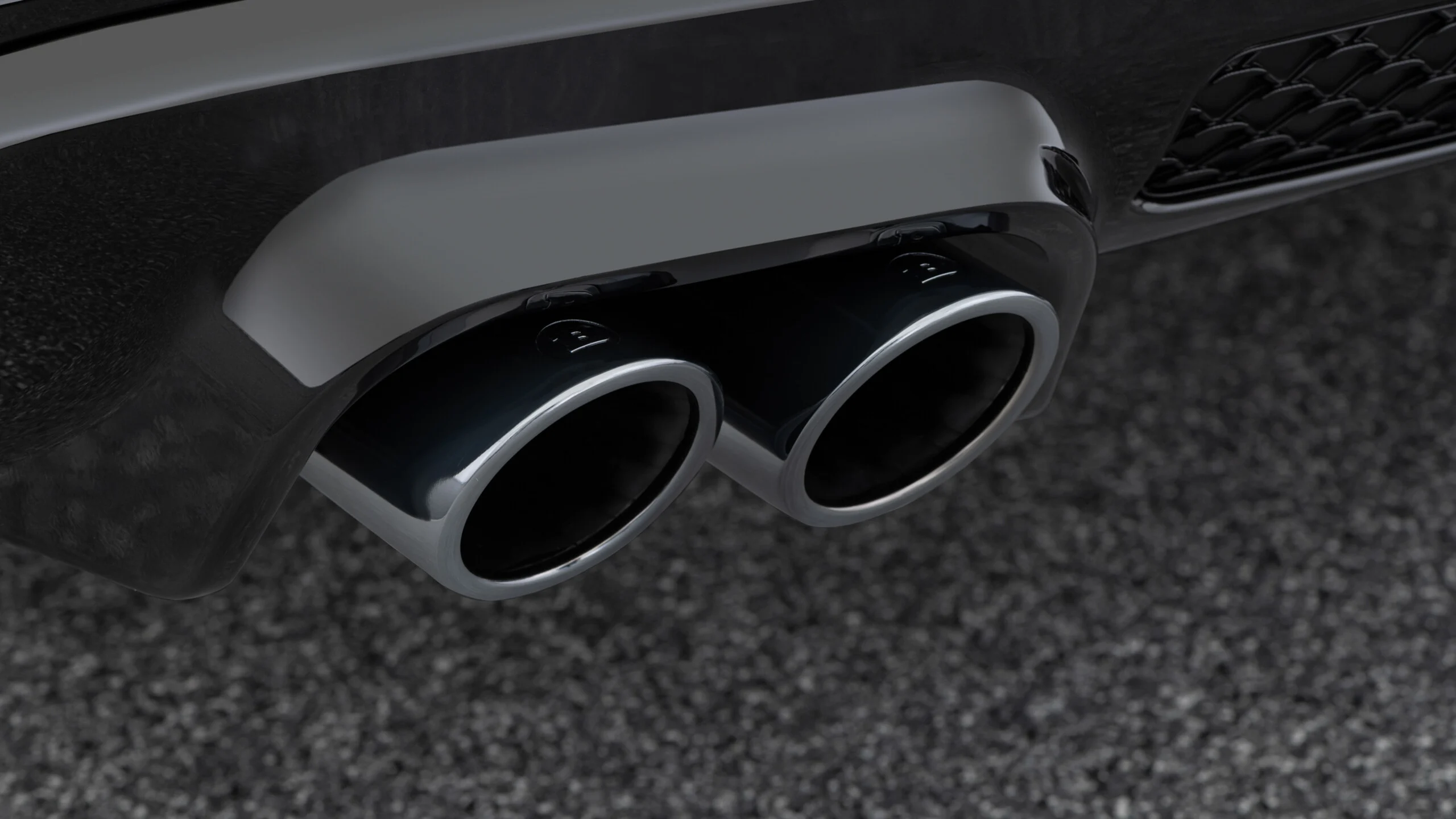 Chrome tailpipes black – S 500 / S 580 for Mercedes – W 223 – AMG Line