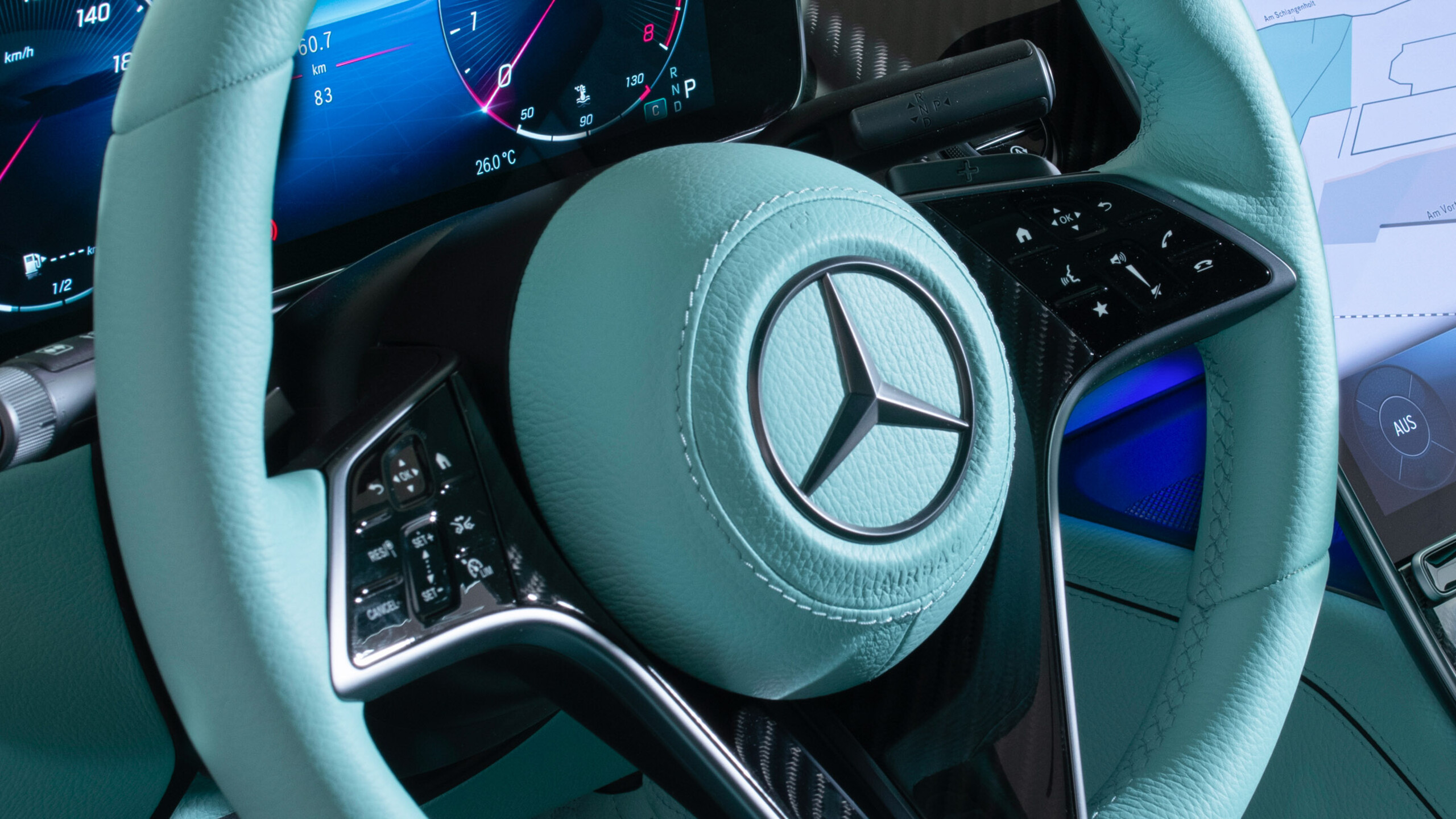 Leather steering wheel impact absorber for Mercedes – Z 223 – Maybach S 580 / S 680