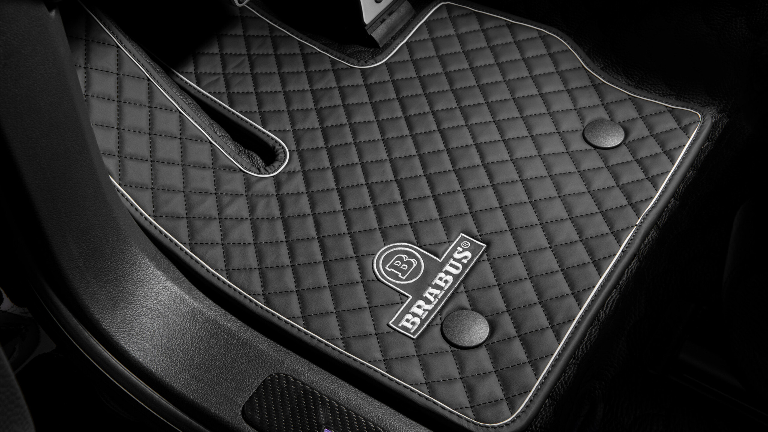 Leather floor mats black-grey quilted for Mercedes – W 465 – G 450 - G 500