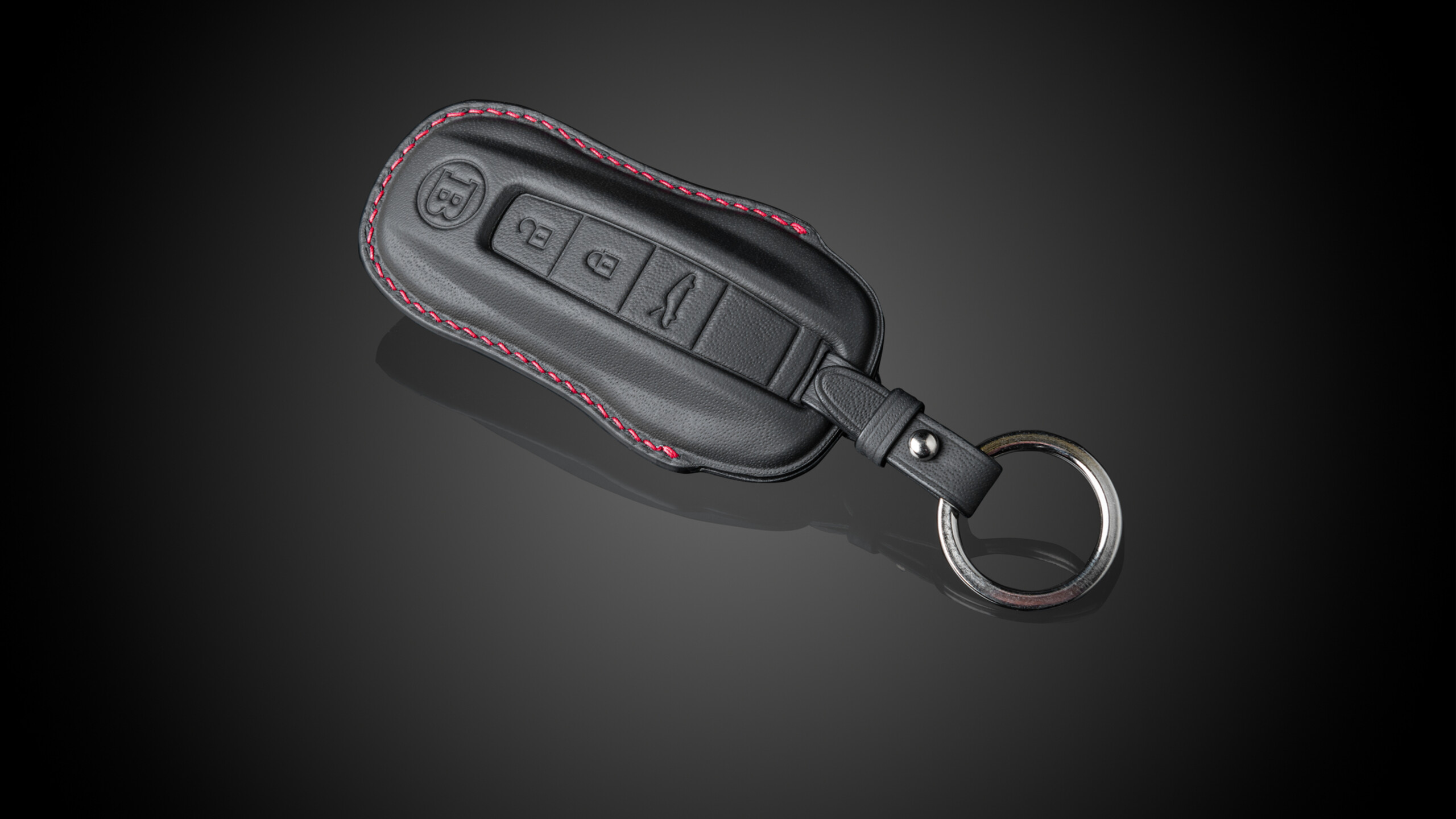 Leather key cover black – red BRABUS based on Porsche 911 Turbo