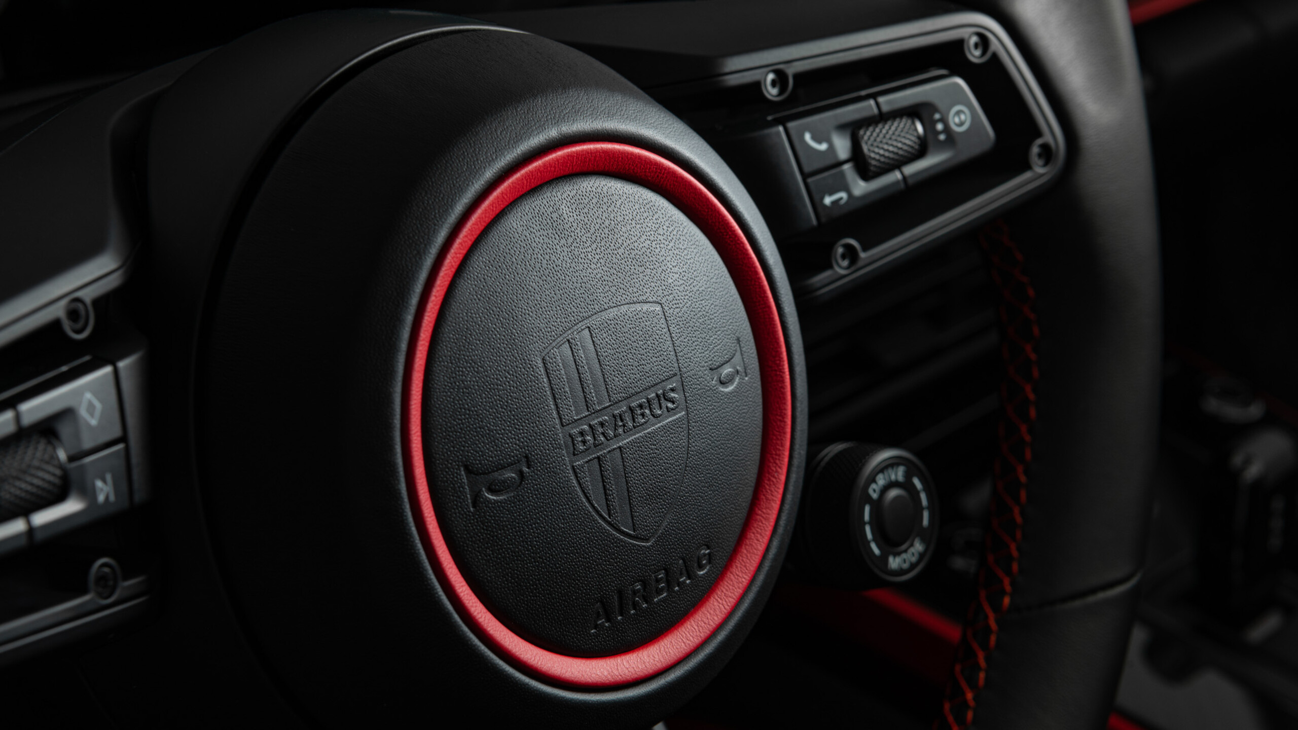 Leather steering wheel impact absorber BRABUS based on Porsche 911 Turbo