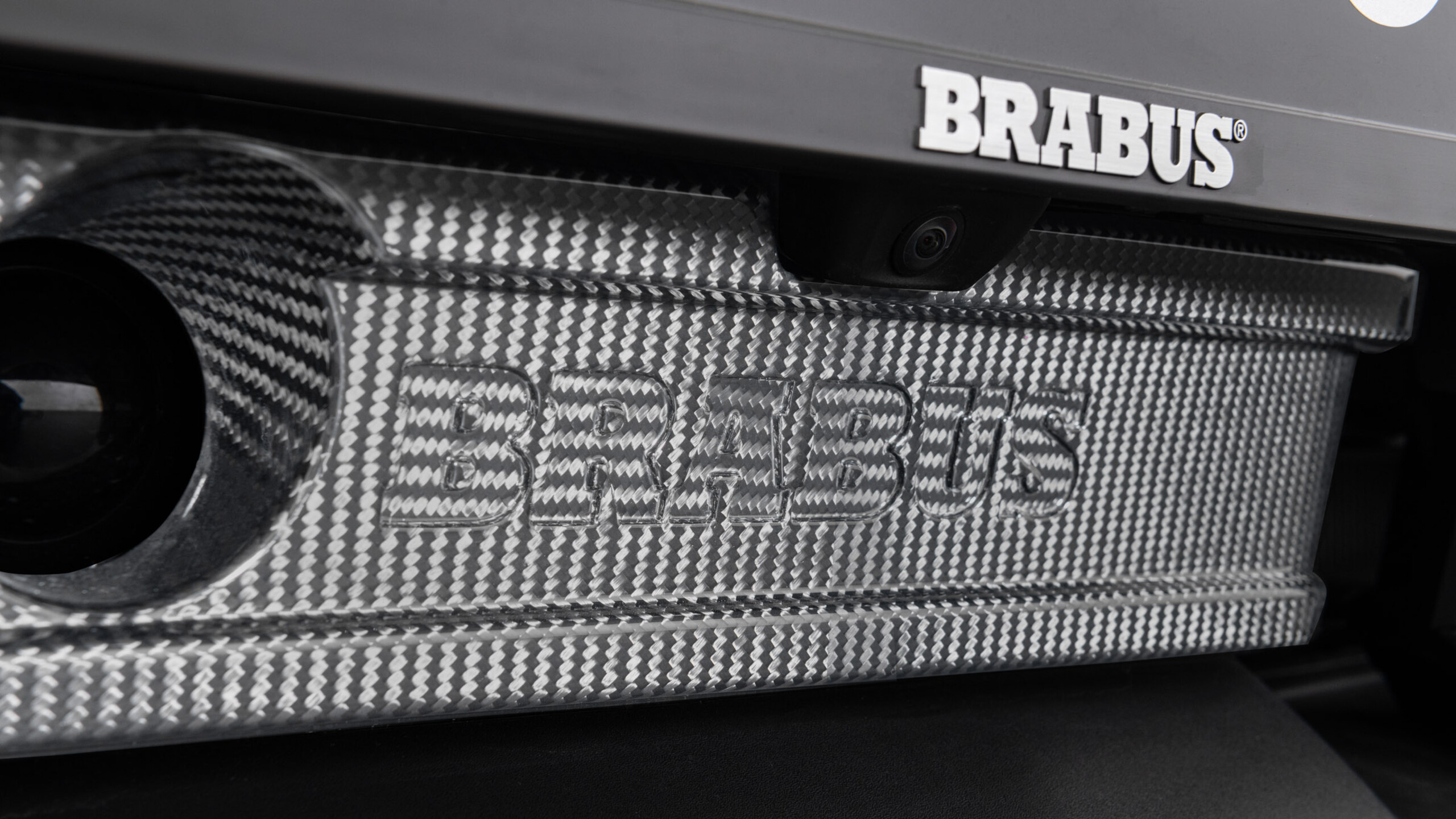 Centered carbon front fascia attachment BRABUS based on Porsche Taycan