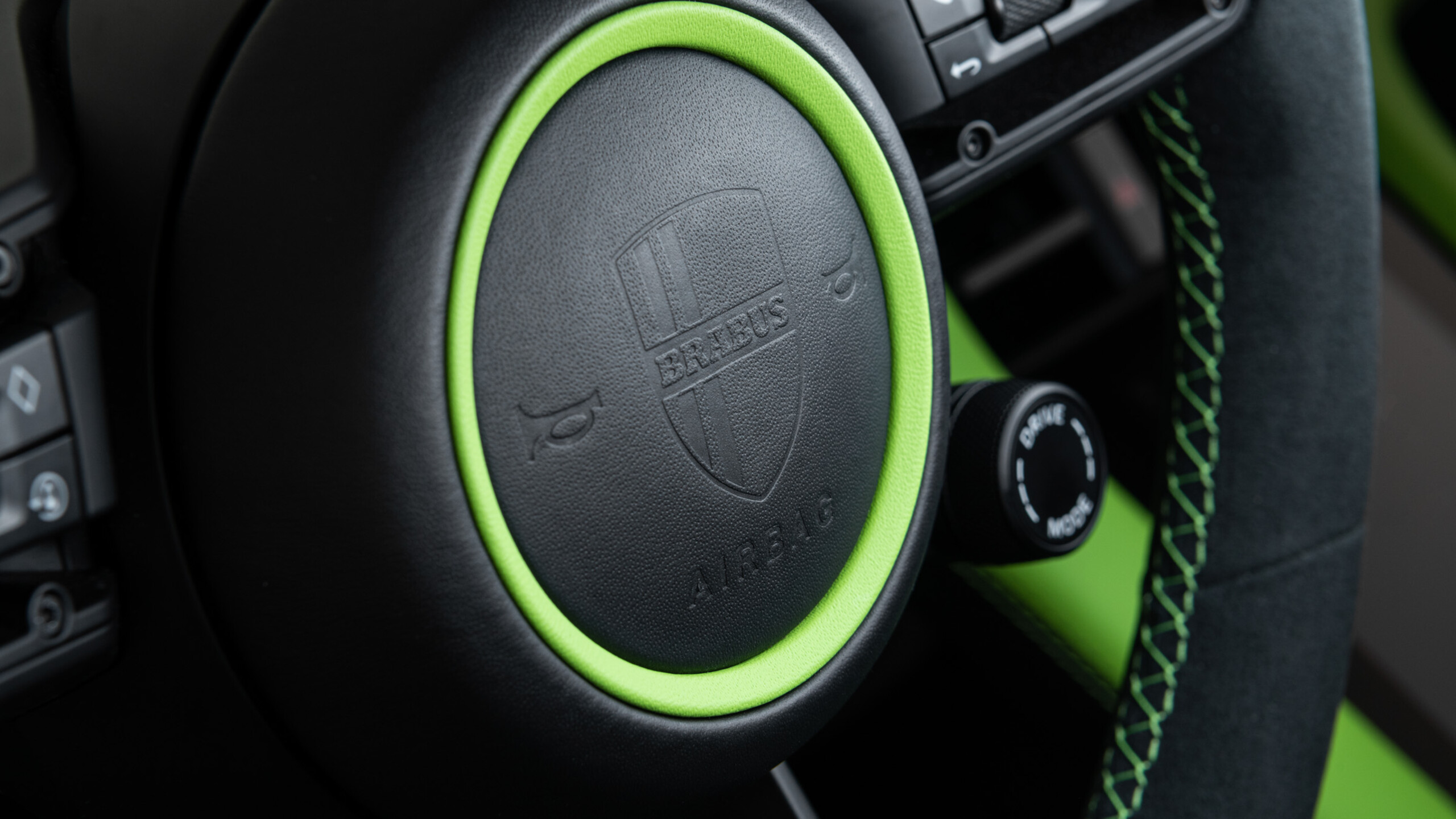Leather steering wheel impact absorber BRABUS based on Porsche Taycan