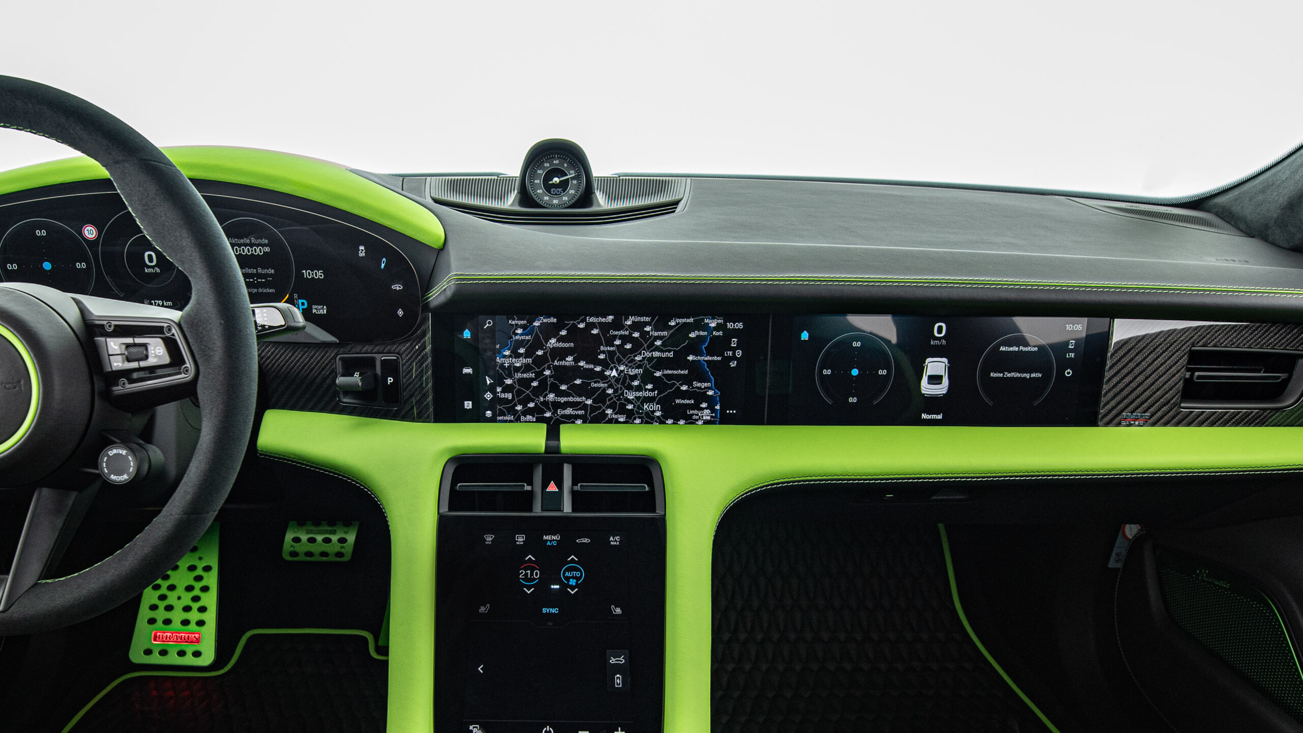 Leather upper section of dashboard BRABUS based on Porsche Taycan