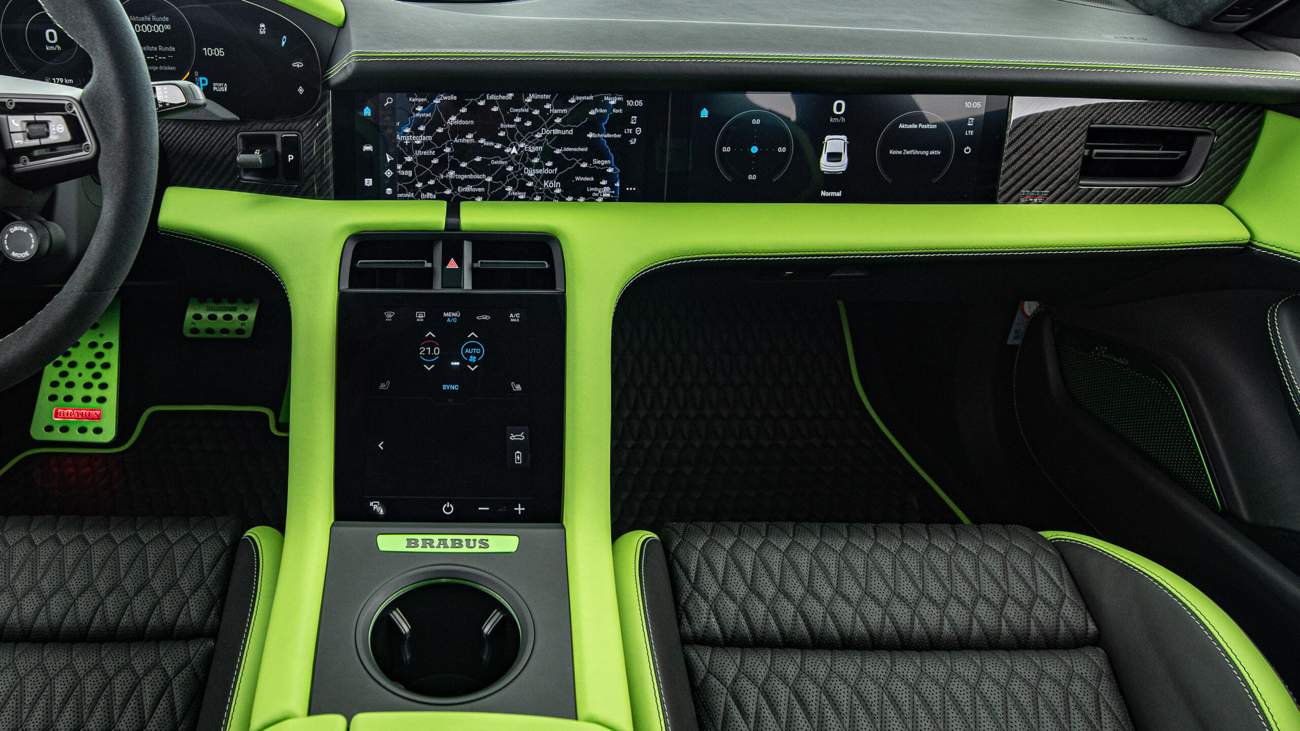 Leather dashboard underpaneling BRABUS based on Porsche Taycan