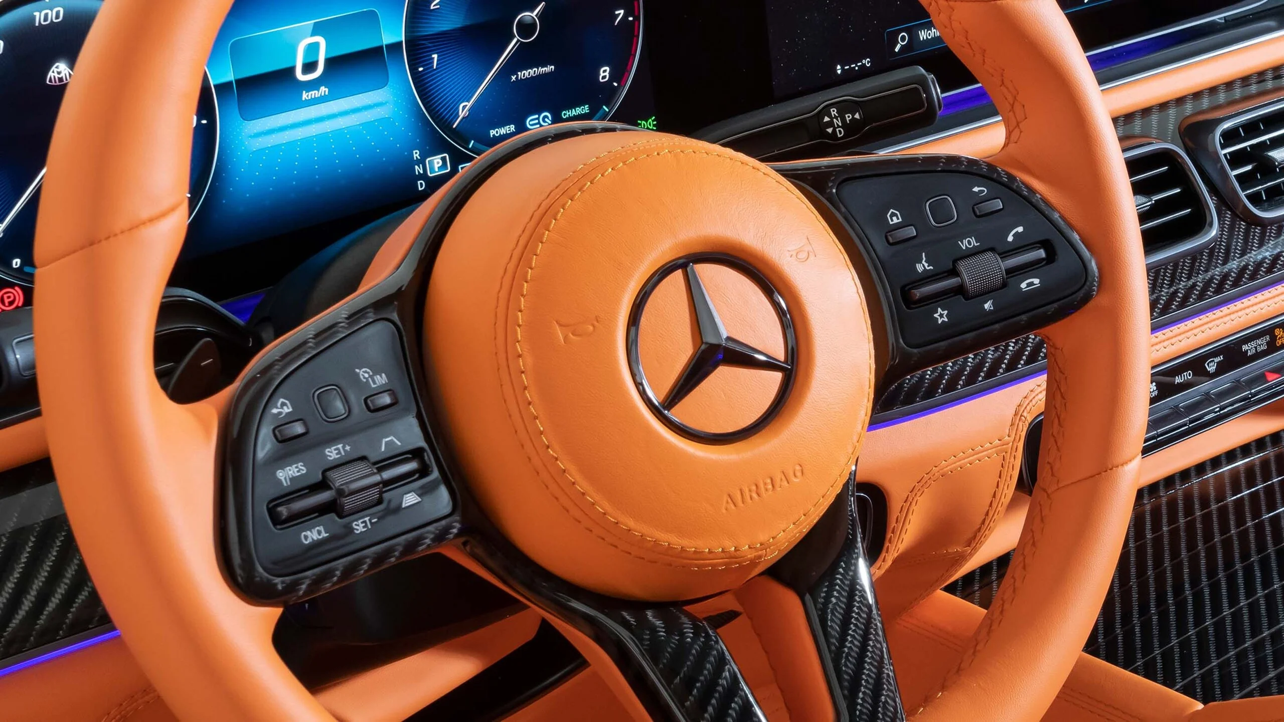 STEERING WHEEL AIRBAG TO BE COVERED IN LEATHER for Mercedes – X 167 – Maybach GLS 600
