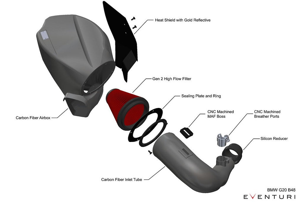 Ver2 Cold Air Intake System for BMW B48 G20 340i Temperature sensor (not compatible with 2024+ models) thumbnail 2