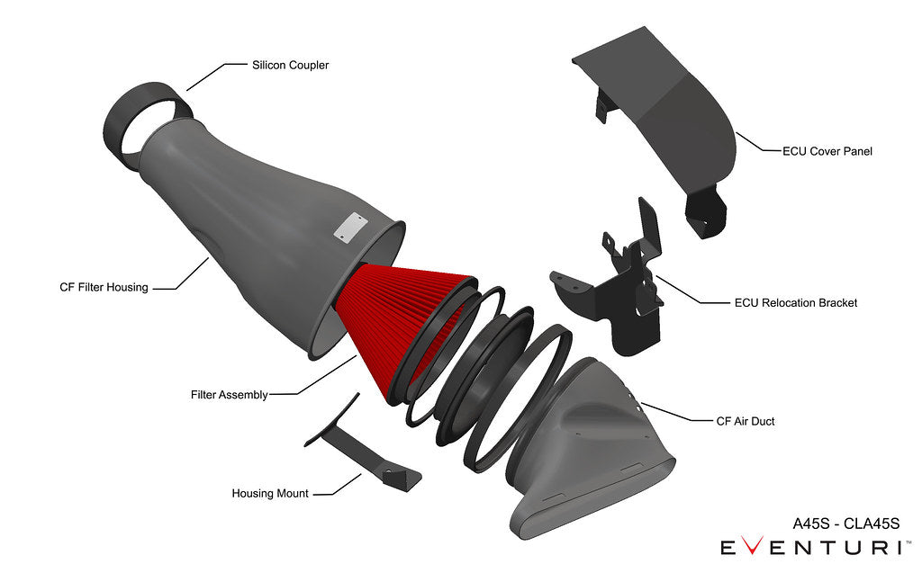 Carbon Fiber Intake System for MERCEDES-Benz A45S CLA45S AMG thumbnail 6