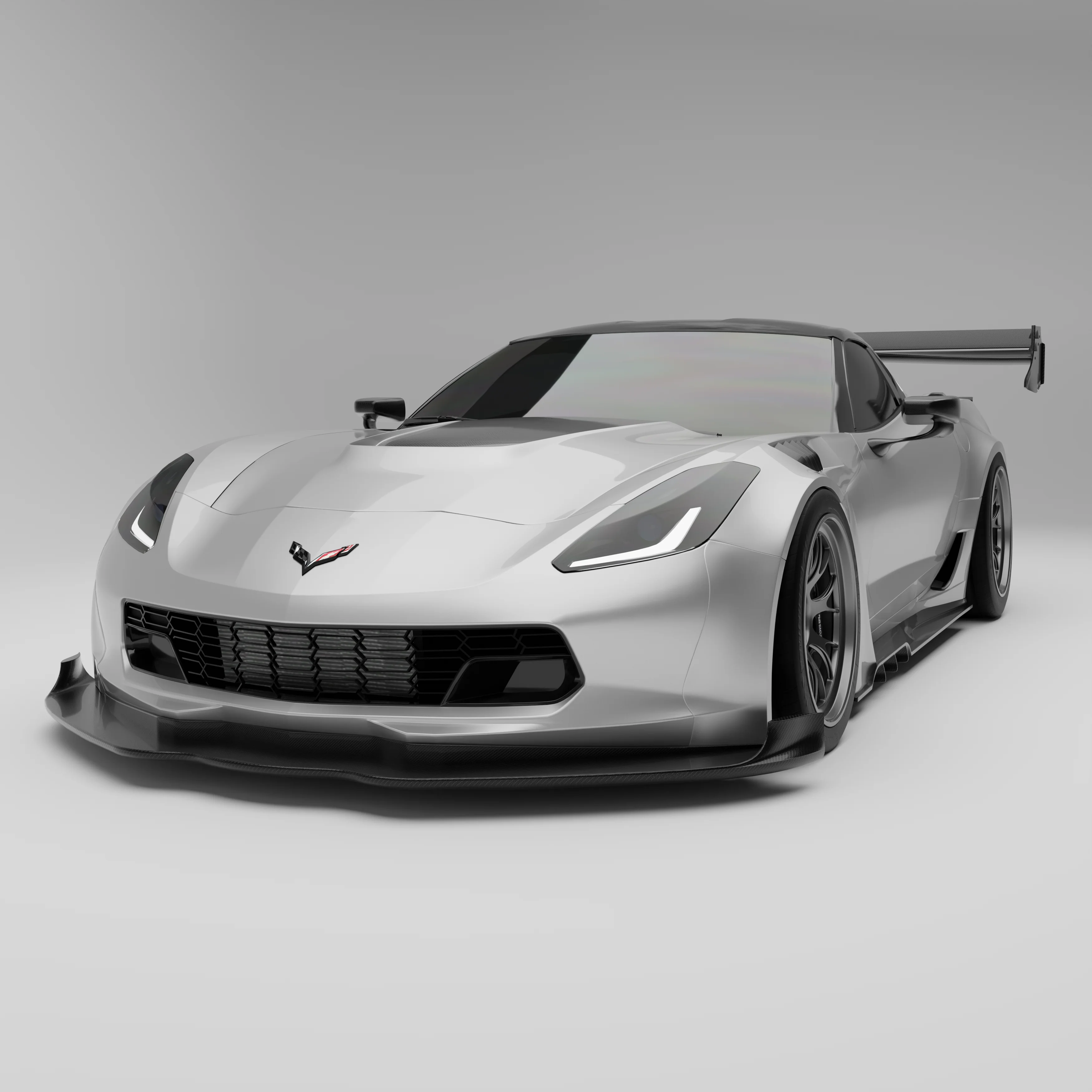 Dry Carbon Fiber Track Undertray Kit For Chevrolet Corvette C7 2014-2019 (11-Piece Set) thumbnail 5