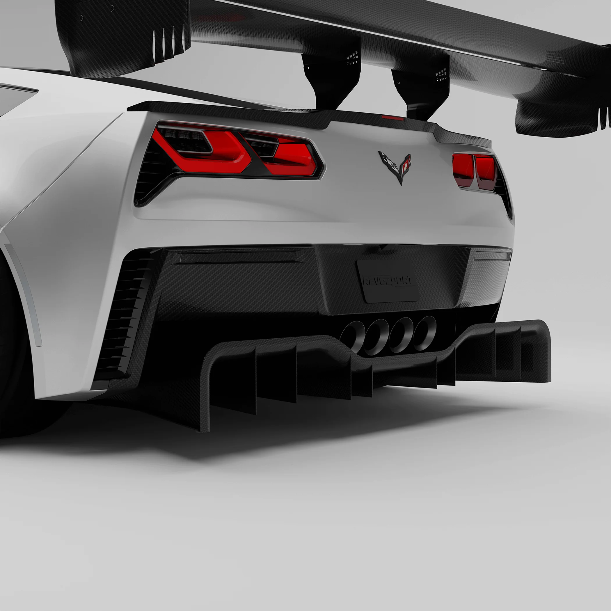 Carbon Fiber Rear Diffuser for Chevrolet Corvette C7 - Image 1