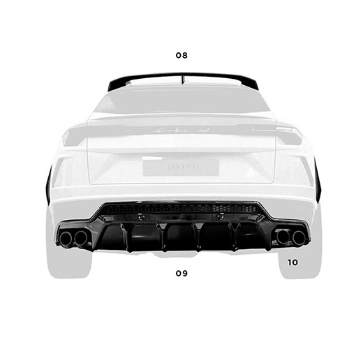 Комплект розширених арок Urban для Urus Performante - Visual Carbon Fibre thumbnail 3