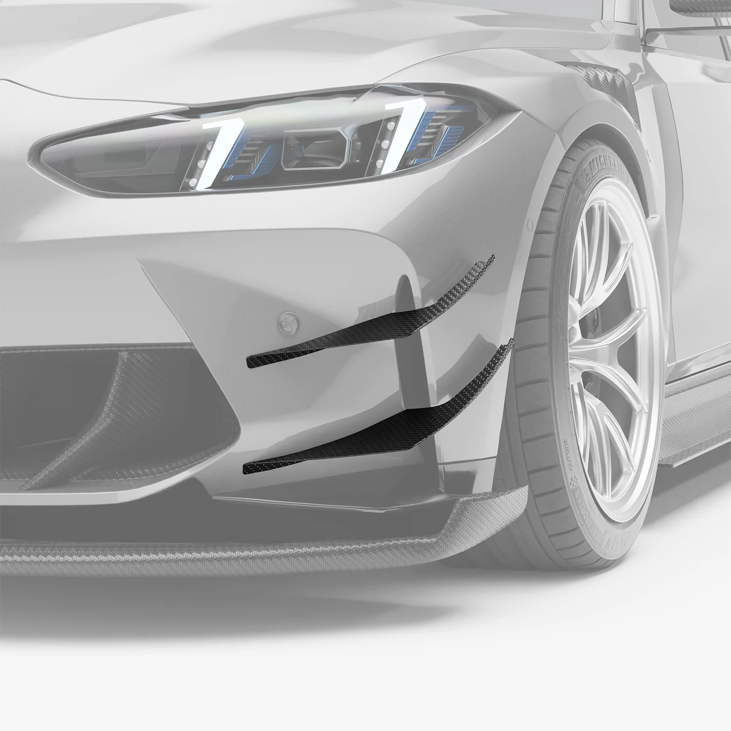 Carbon Fiber Front Bumper Canards for BMW G80 G81 M3 G82 G83 M4 thumbnail 2