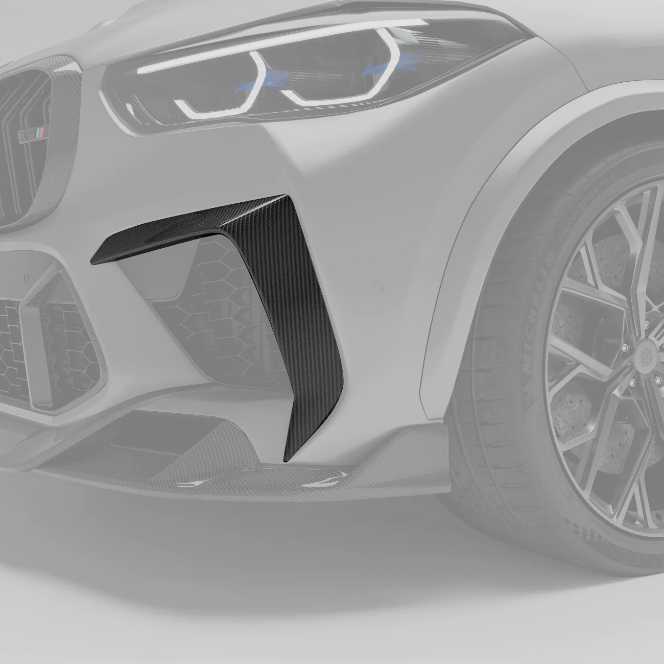 Carbon Fiber Front Bumper Canards for BMW X5M F95 - Image 1