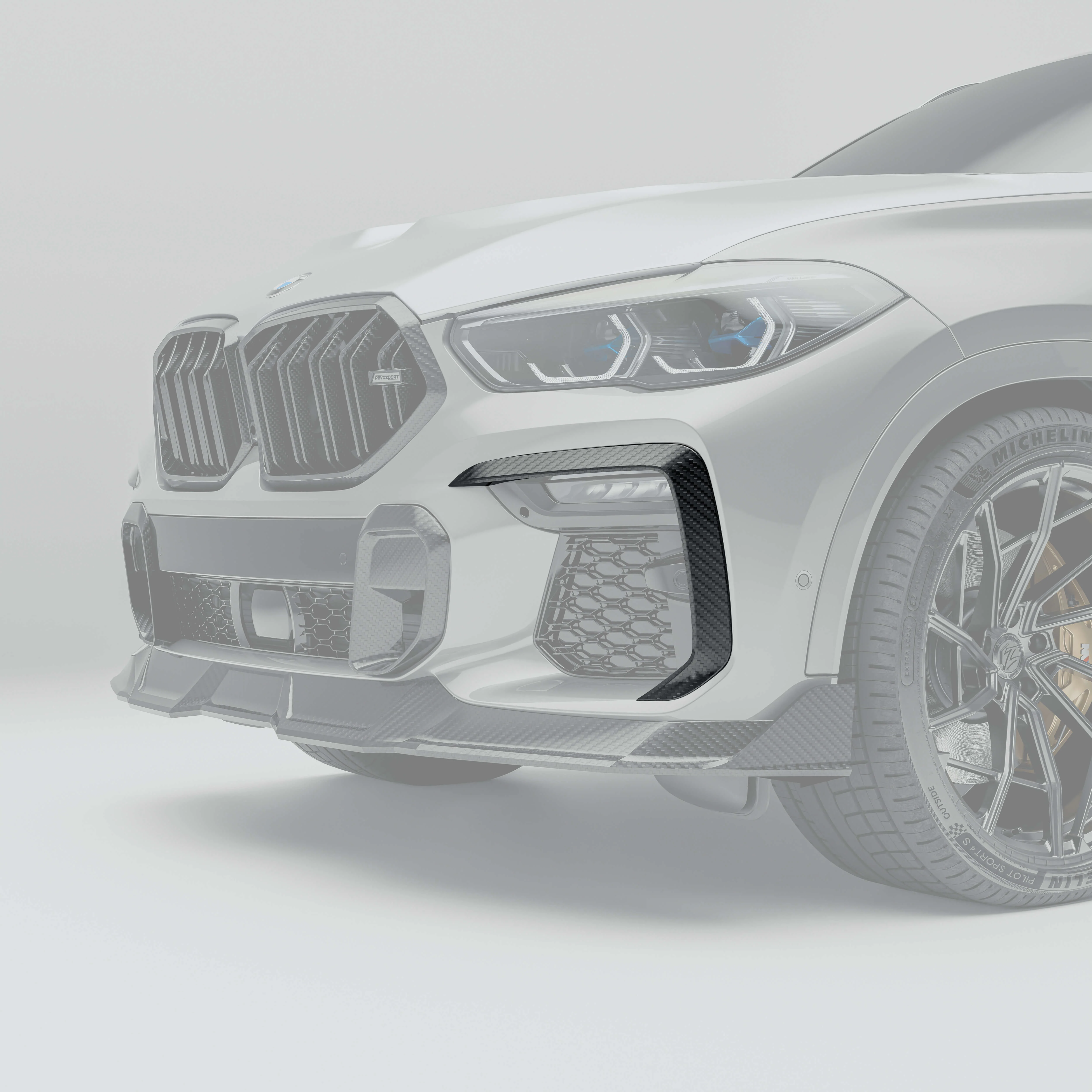 Carbon Fiber Front Canards for BMW X6 G06 M Sport - Image 1