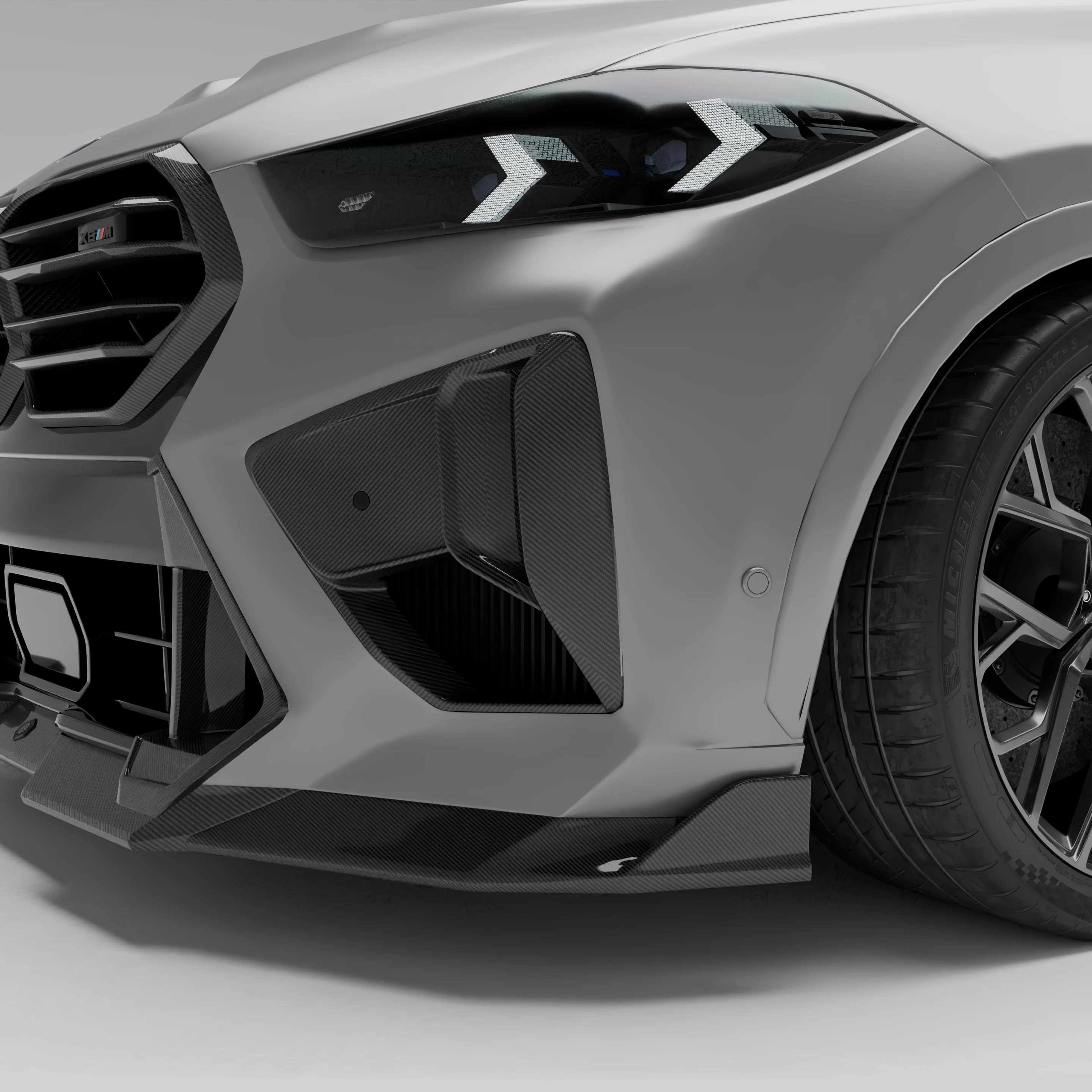 Карбонові вентиляційні елементи переднього бампера для BMW X5M X6M F95 LCI thumbnail 2