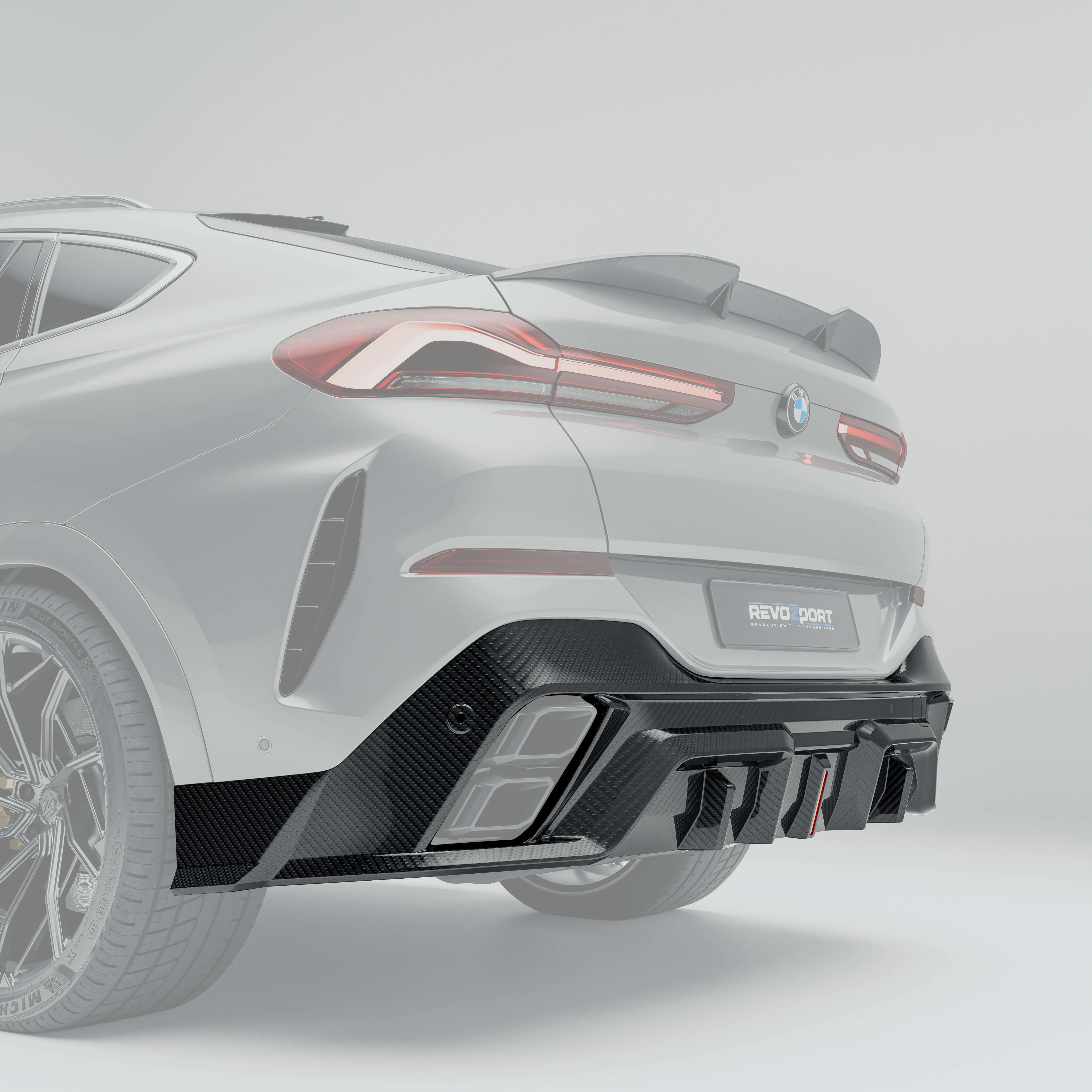 Carbon Fiber Rear Diffuser for BMW X6 G06 M Sport - Image 1