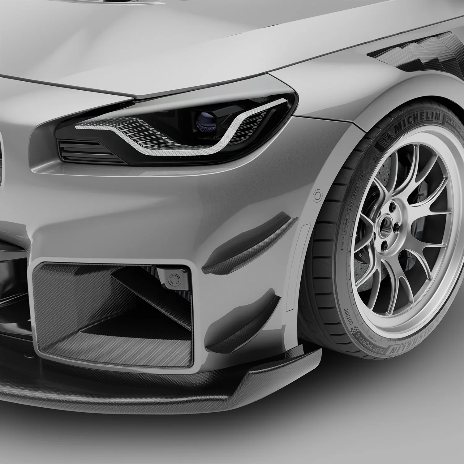 Карбонові канарди переднього бампера для BMW G87 M2 thumbnail 9