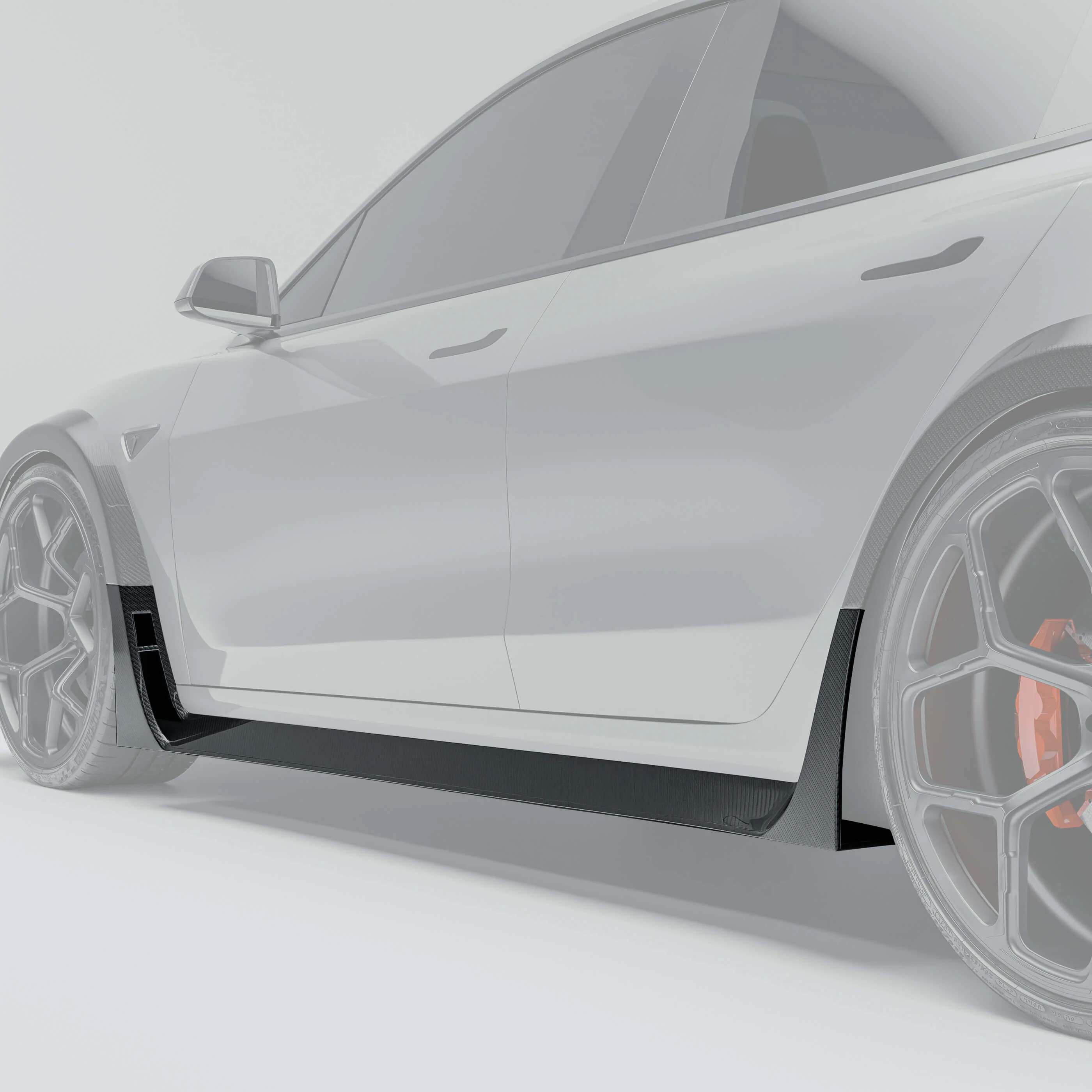 Carbon Fiber Side Skirts for Tesla Model 3 - Image 1