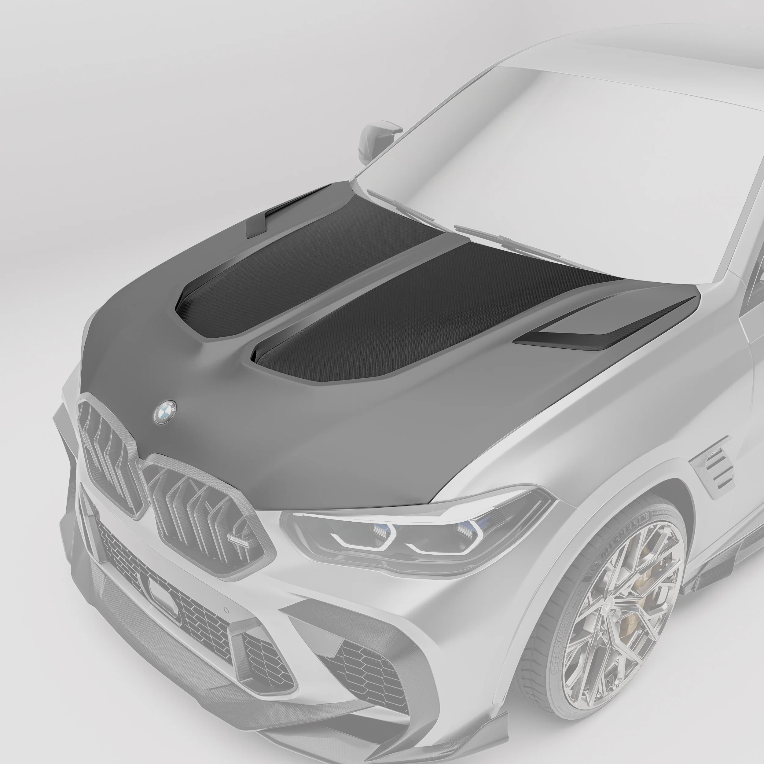 Carbon Fiber Hood for BMW X5M X6M F95 F96 LCI - Image 1