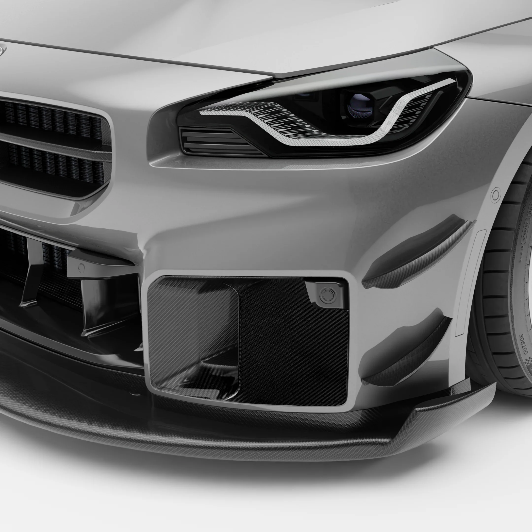 Dry Carbon Fiber Front Bumper Vents for BMW G87 M2 - Image 1