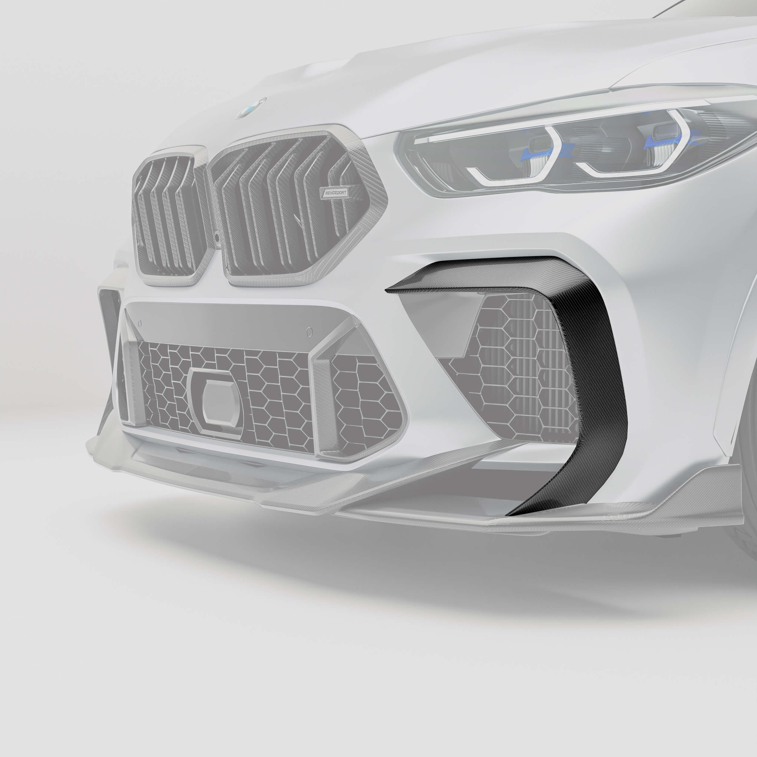 Carbon Fiber Front Bumper Canards for BMW X6M F96 - Image 1