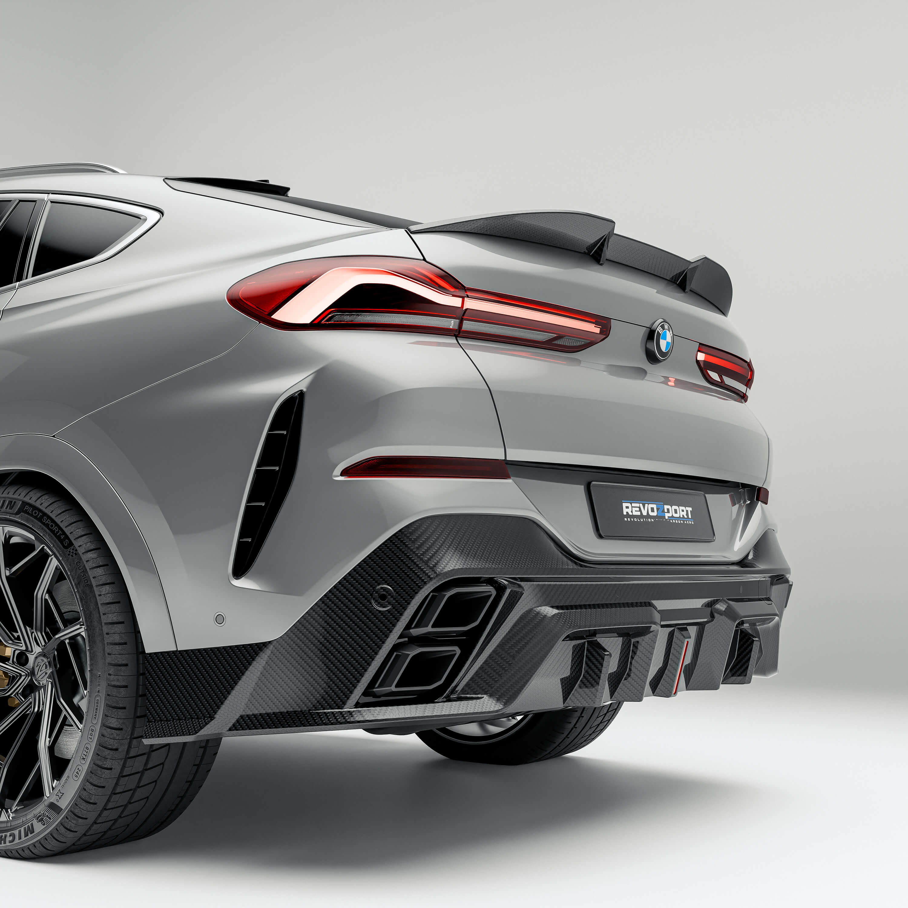 Carbon Fiber Rear Diffuser for BMW X6 G06 M Sport thumbnail 2