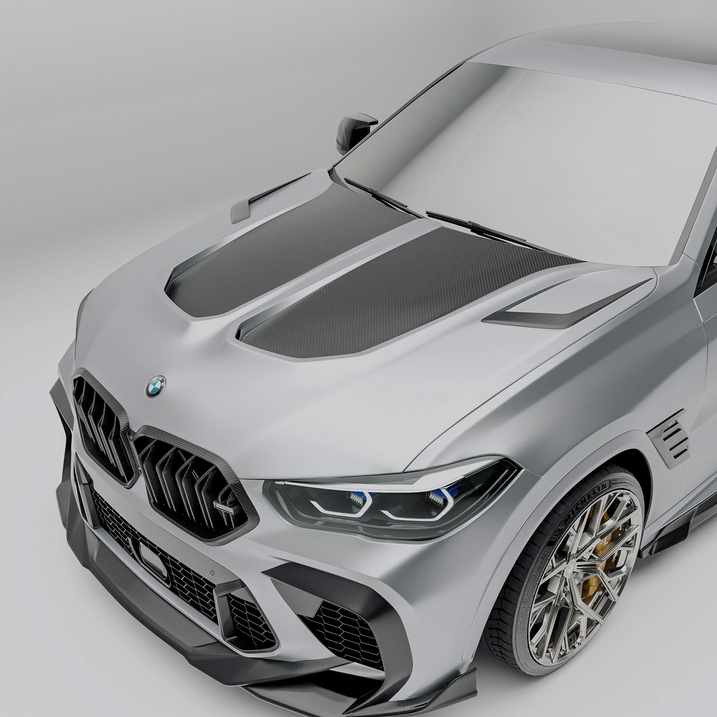 Карбоновий капот для BMW X5M X6M F95 F96 LCI thumbnail 2