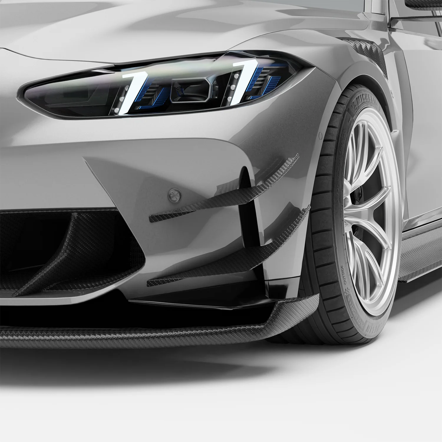 Carbon Fiber Front Bumper Canards for BMW G80 G81 M3 G82 G83 M4 - Image 1