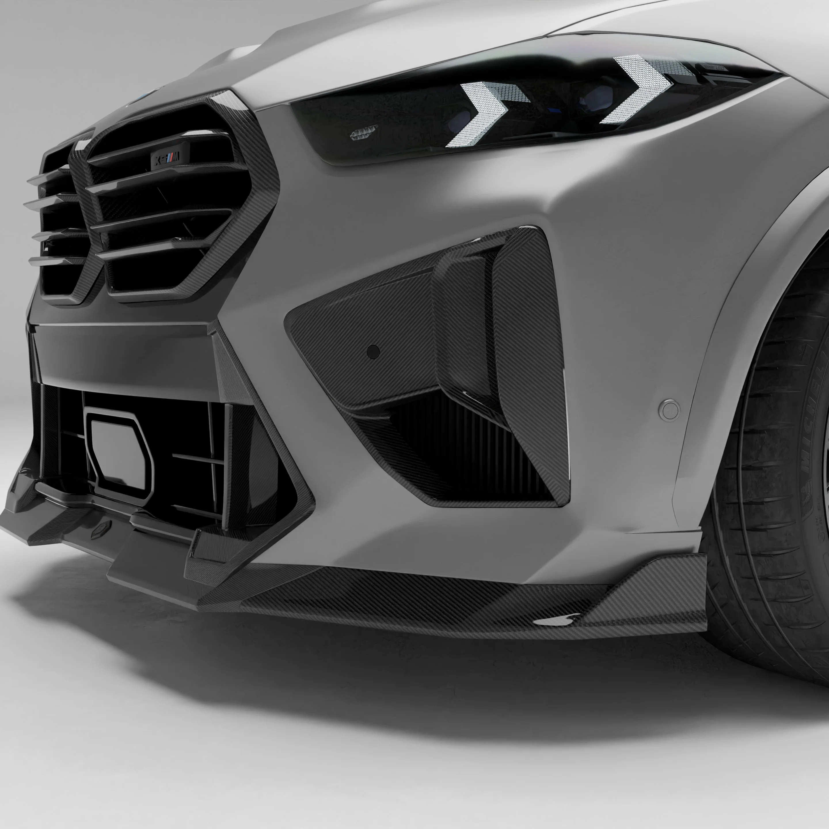 Карбоновий передній спліттер для BMW X5M F95 LCI thumbnail 9